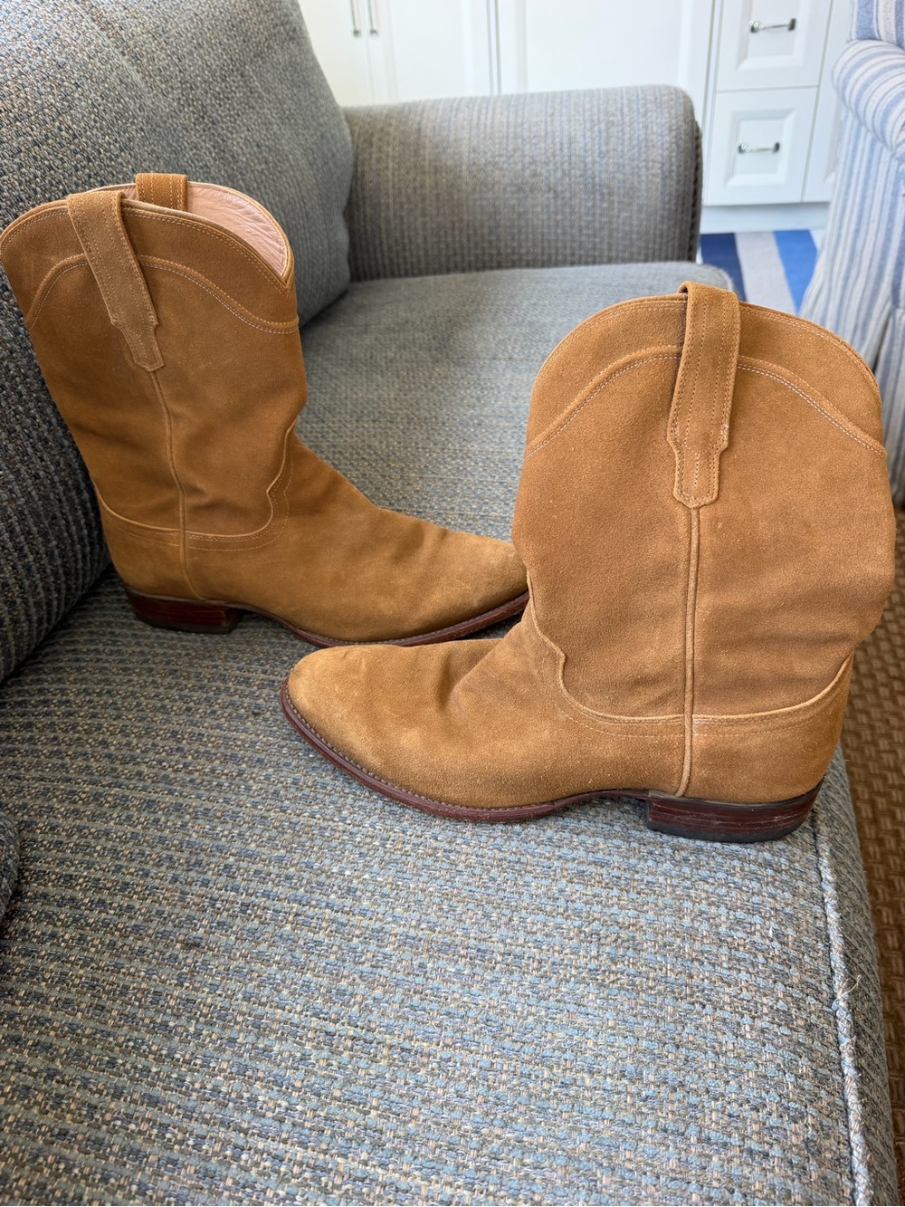 Tecovas Suede SHANE (style ) Cowboy Boots in Honey - Picture 4 of 9